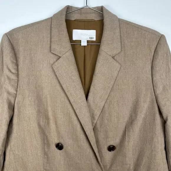 Hugo‎ Boss Jericona Blazer Colombo Italy Woven Camel Tan Wool Cashmere Blazer 10